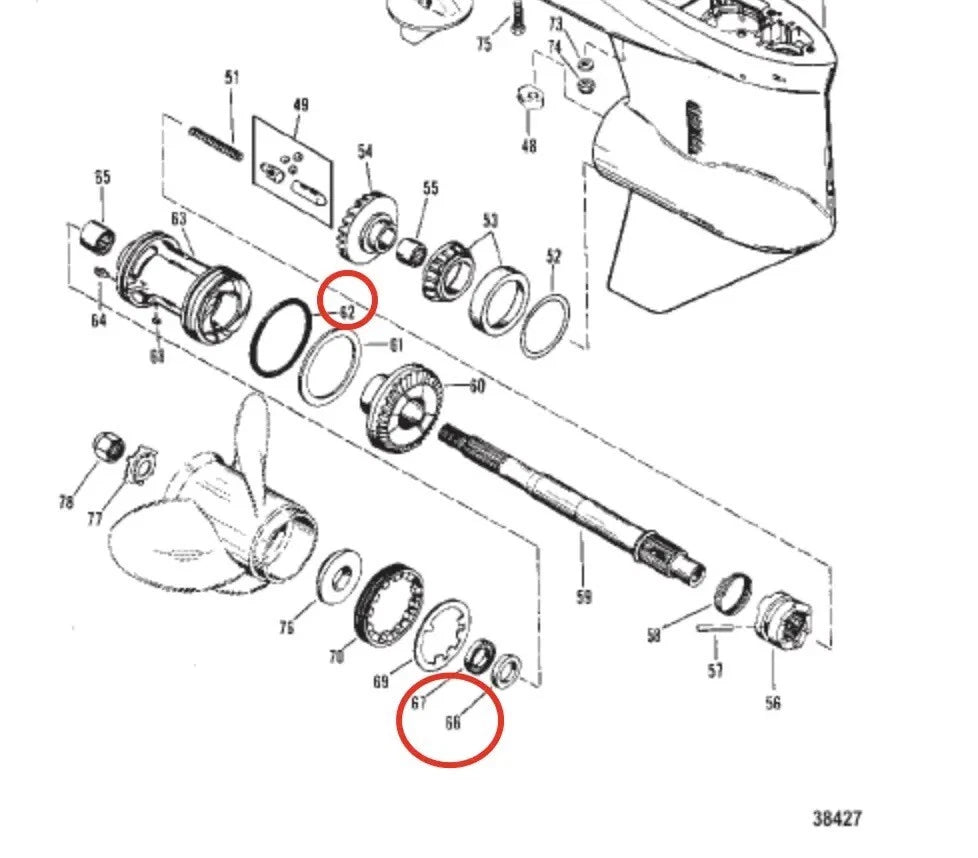 Lower Gearcase Seal & O-ring Kit 26-76868 26-70081 25-97386 for Mercury Mariner