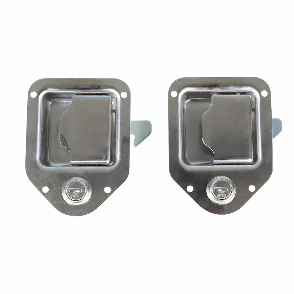 2X Stainless Door Lock Latch for Trailer Toolbox RV (4-3/8" x 3-1/4")