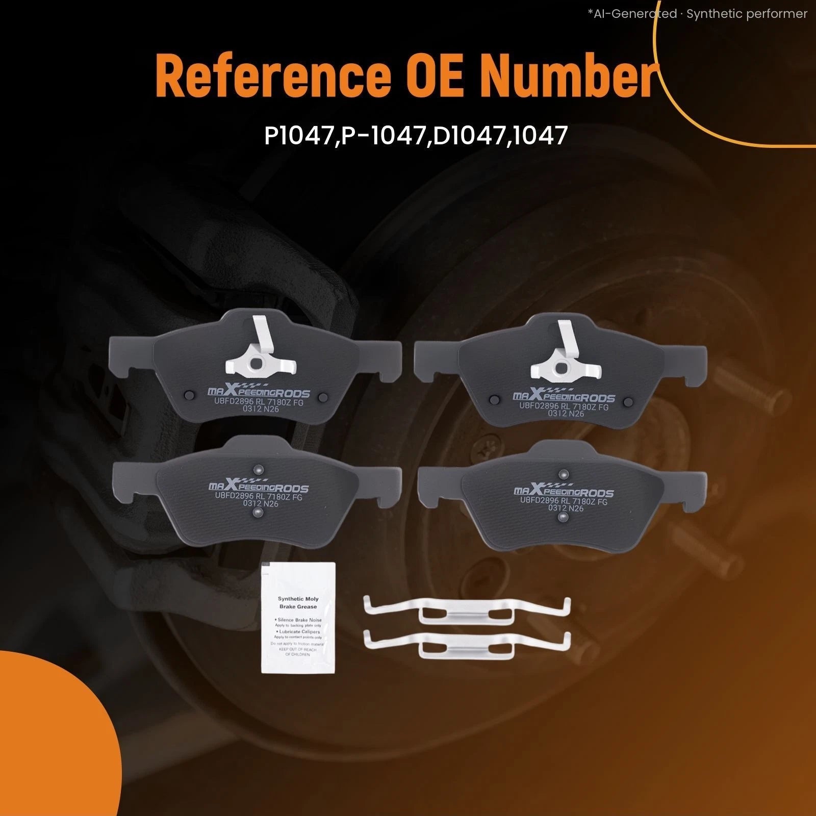 Front Ceramic Brake Pads Kit for Ford Escape/Mazda Tribute (2005–2010) w/Hardware
