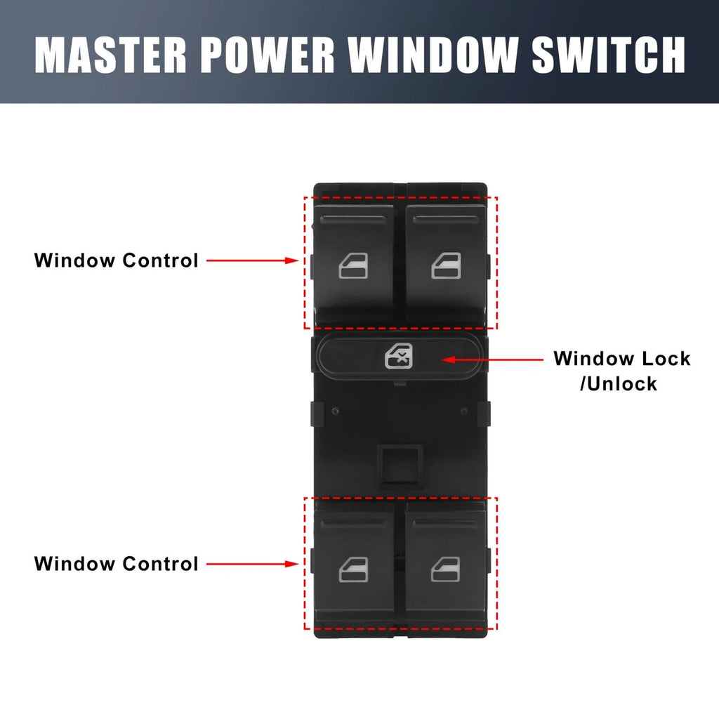 Driver Side Power Window Switch Replacement for Volkswagen Tiguan (2009–2017)