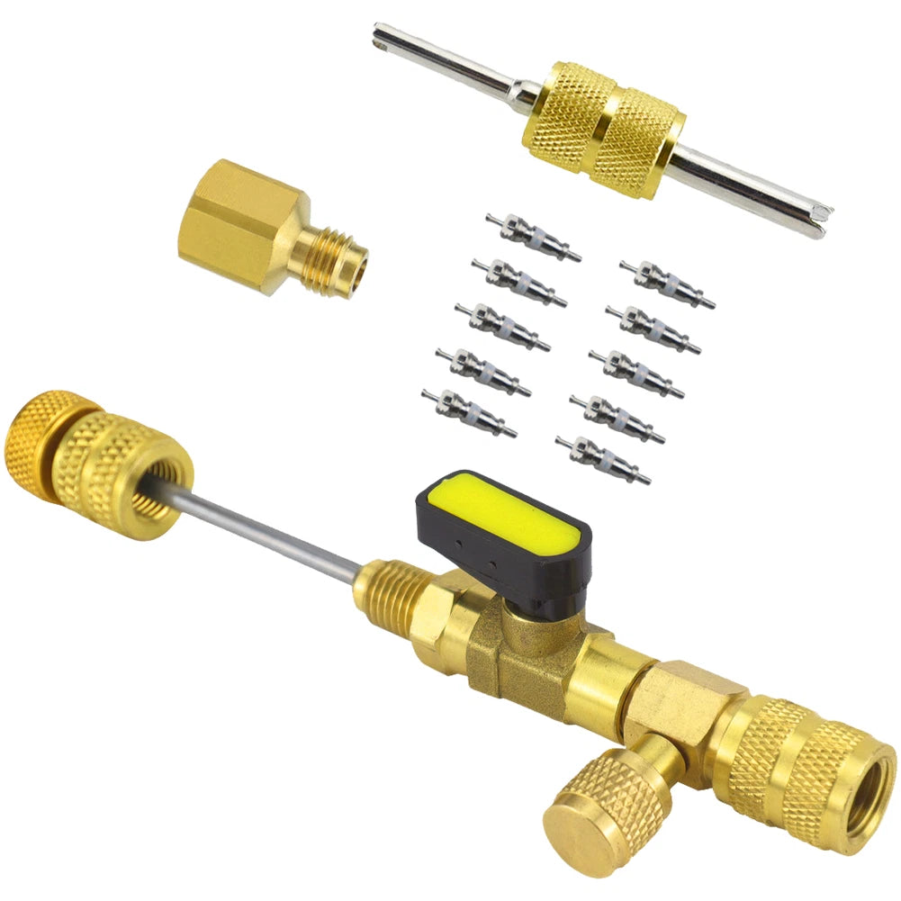 Brass Valve Core Removal Tool for AC Systems 1/4" 5/16" SAE