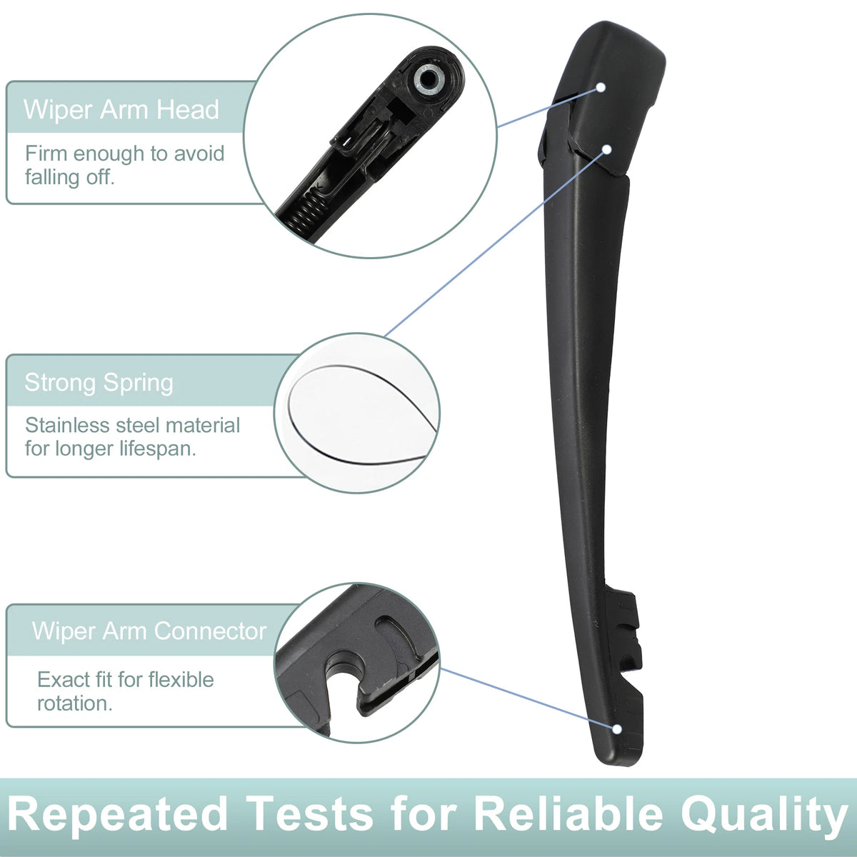 Set of 2 Rear Windshield Wiper Blade Arms for Honda Vezel (2015–2017)