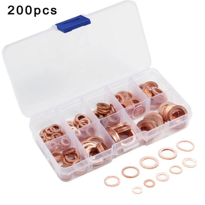 Set of 200 Copper Washer Seals for Drain Bolts