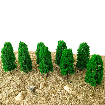 Set of 10 Green Model Trees for HO N Z Train Railway Layout