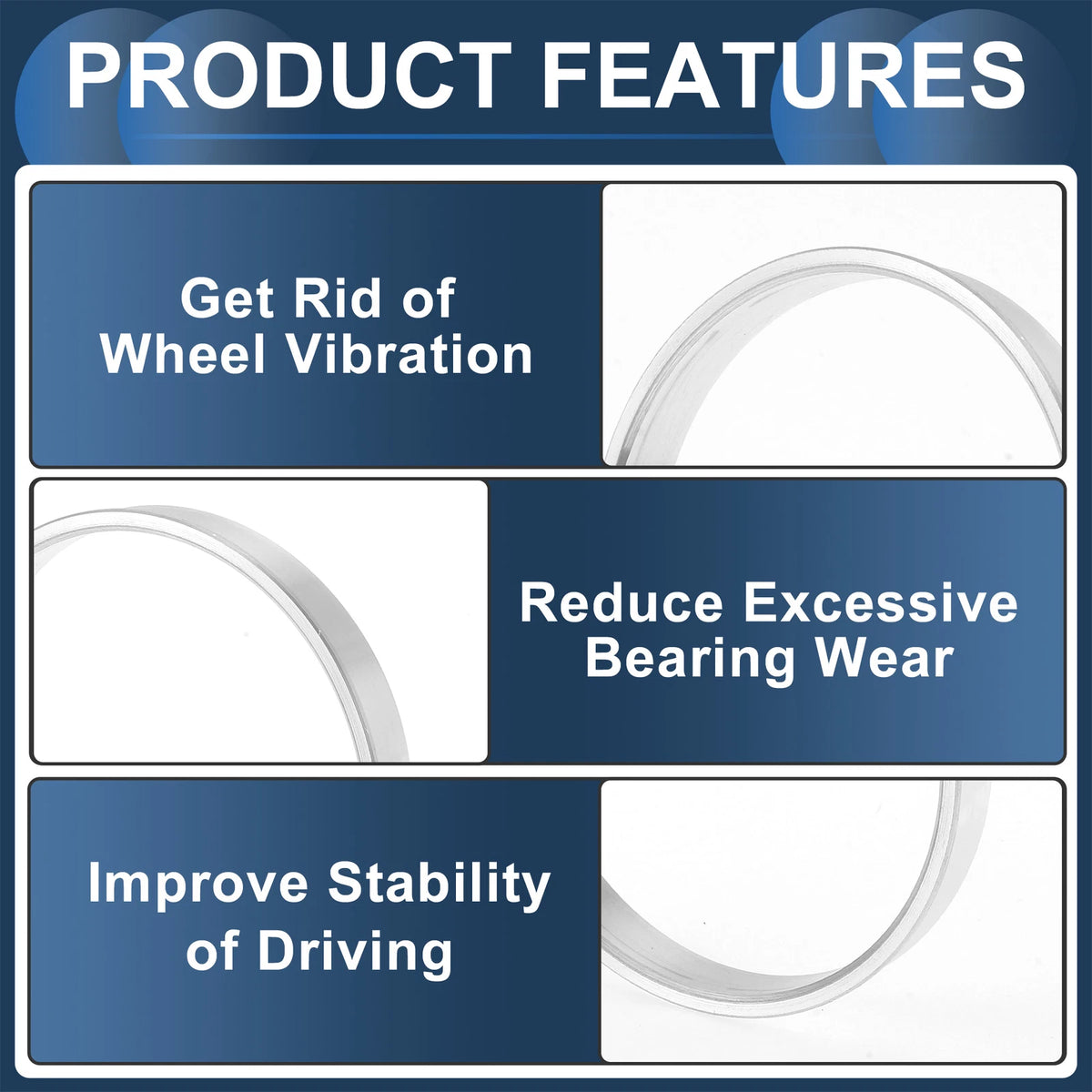 Set of 4 Wheel Hub Centric Rings for Car (OD 72.1mm ID 68.1mm)