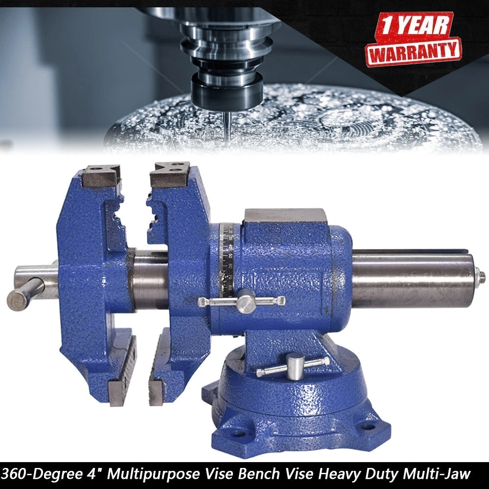 4" Heavy Duty Multi-Jaw Vise for Workbench