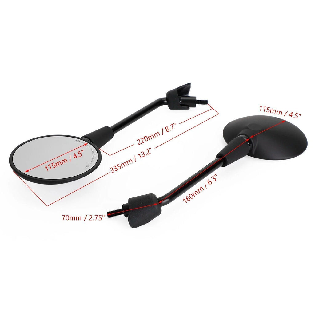 Set of 2 Black Mirrors LH CM261901 RH CM261902 for Piaggio Vespa Primavera (50-150)