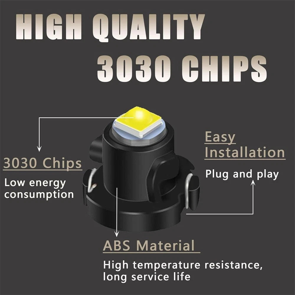 White LED Dashboard Gauge Indicator Light Bulbs for Polaris ATV UTV