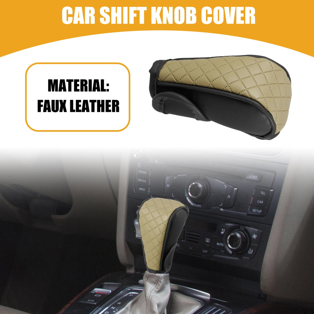 Shift Knob Cover for Universal Automatic Gear Protector Black Beige