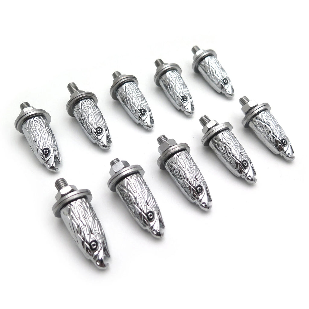 10x Chrome Eagle Head Bolts Screws for License Plate Tag Frame (Universal)