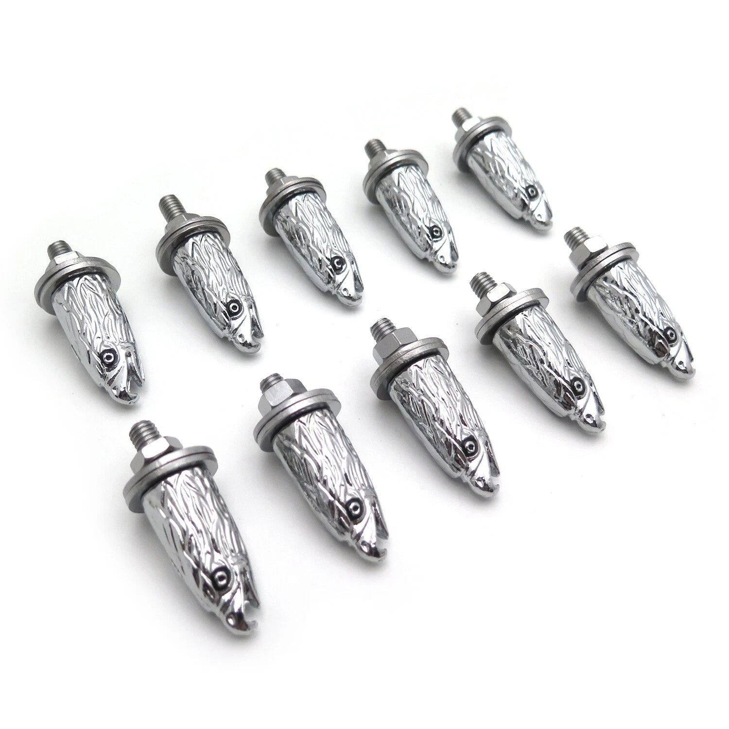 10x Chrome Eagle Head Bolts Screws for License Plate Tag Frame (Universal)