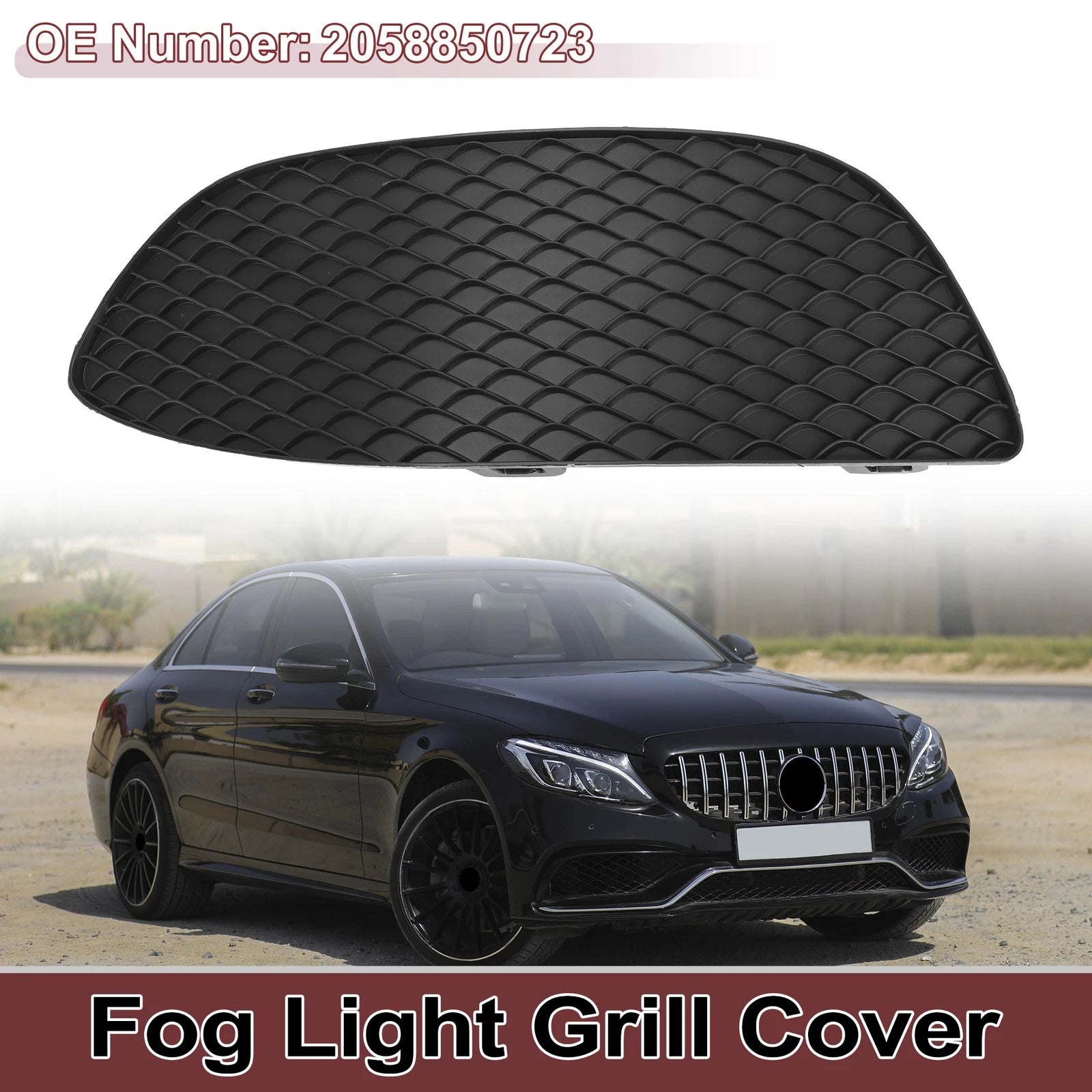 Front Left Fog Light Grill Replacement for Mercedes-Benz C300 (2015–2016)