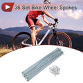 36 Bike Wheel Spokes 277mm Steel Galvanized Silver for Bicycle Replacement (—)