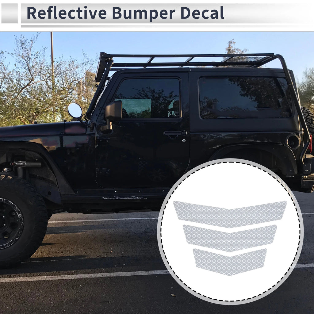 Reflective Bumper Decal for - Fluorescent White Arrow Pattern