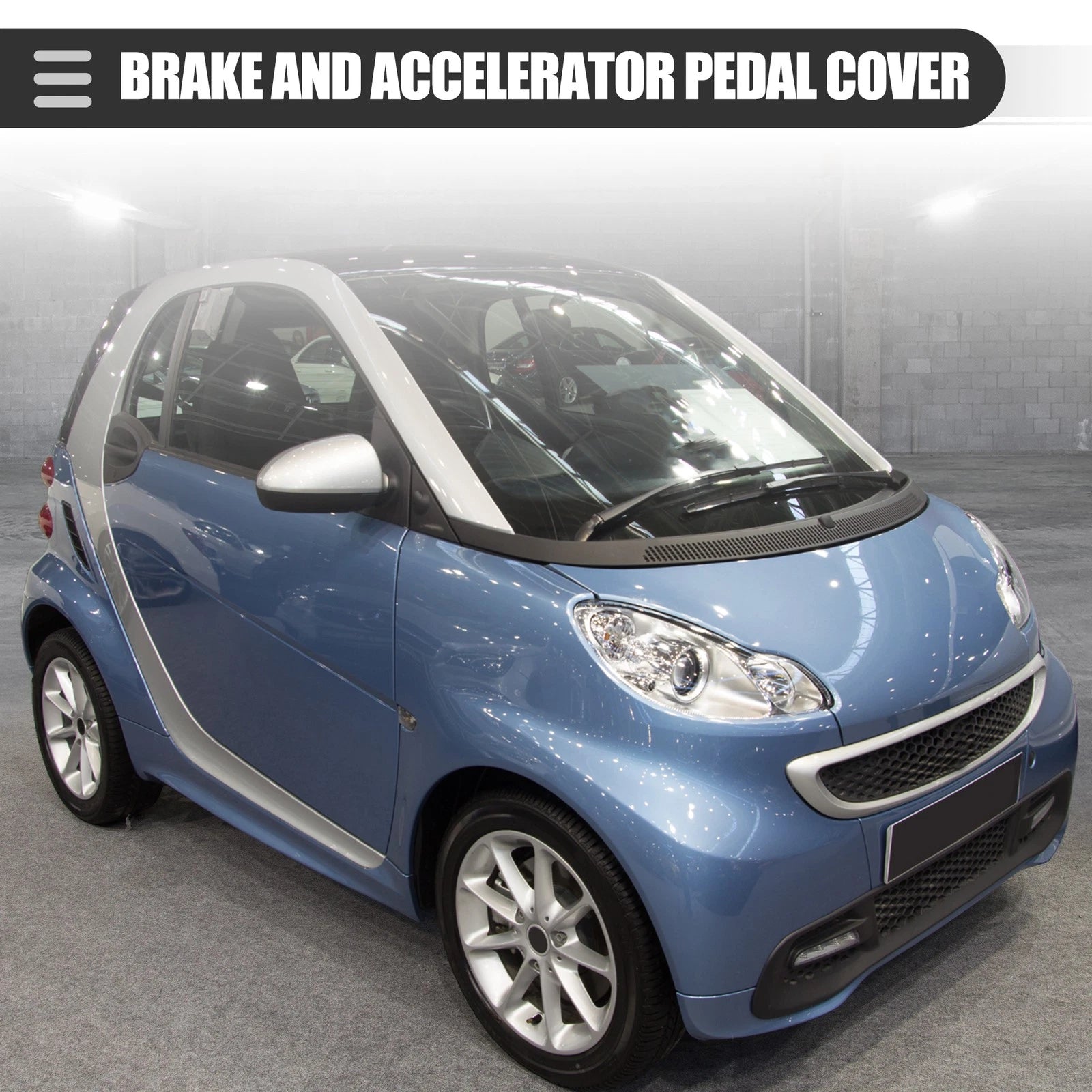 Brake and Accelerator Pedal Covers Front Set for Mercedes-Benz Smart Fortwo (2009–2014)