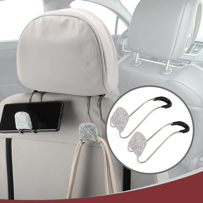 2 Pcs Universal Car Seat Headrest Hook for Purses and Bags (Multicolor)