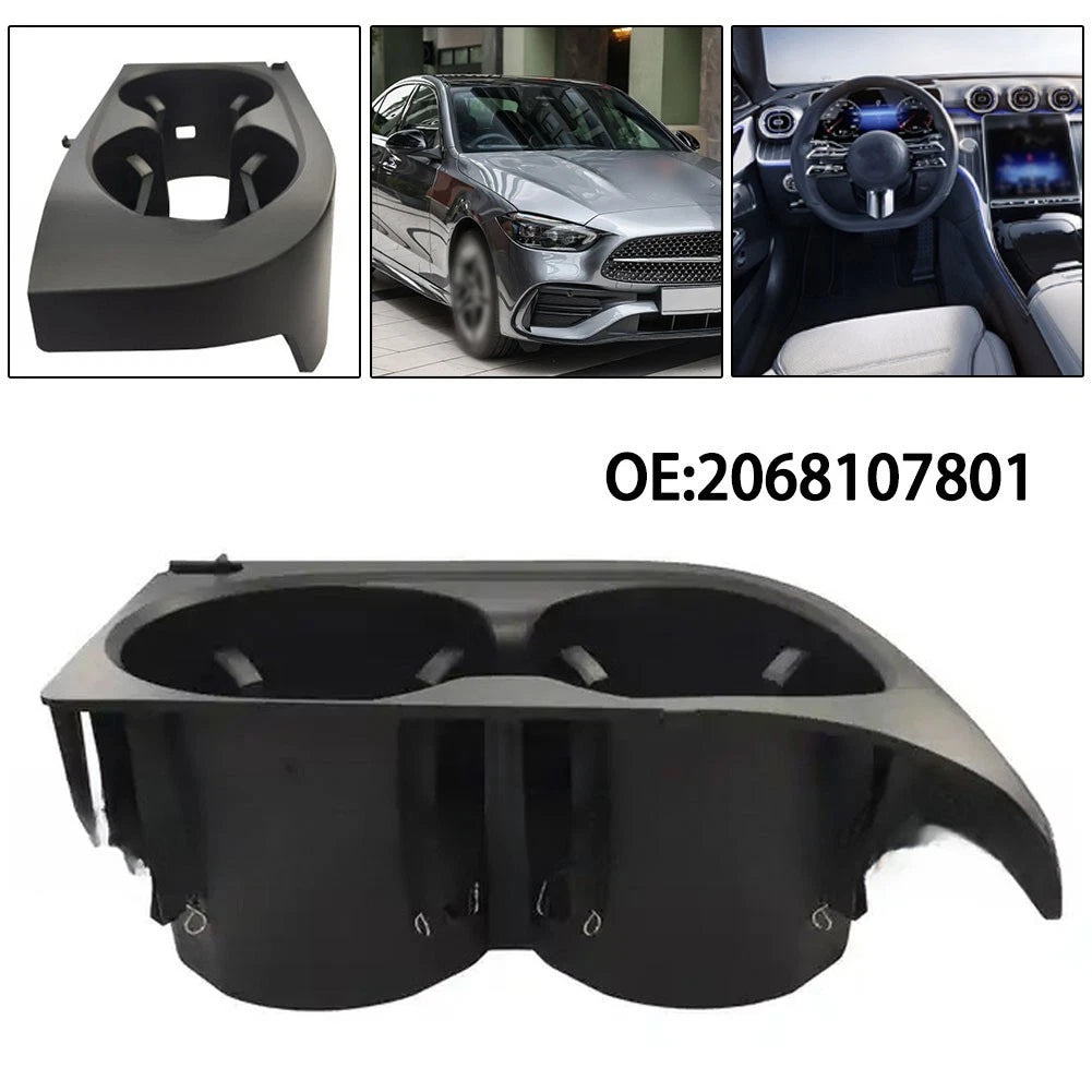 Black ABS Cup Holder Insert for Mercedes W206 (2022–2024)