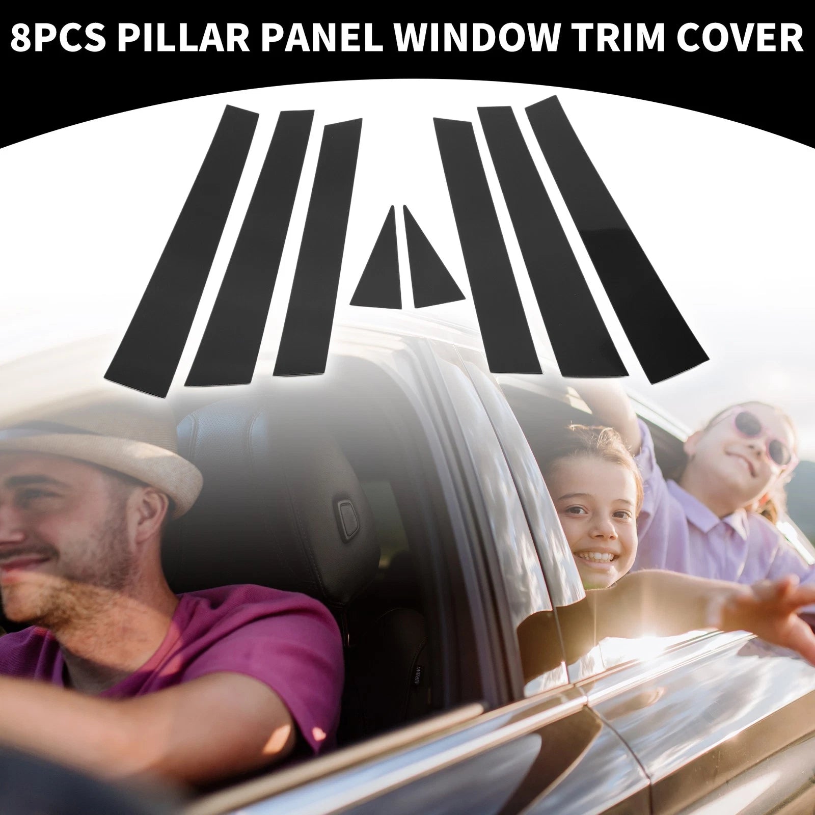 Pillar Window Trim Covers Set for Subaru Forester (2008–2012) 8 Piece Black