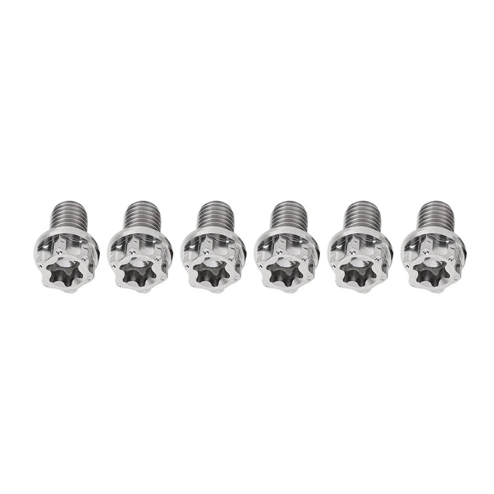 6X Titanium Torx Head Flange Screws M6x10mm for Motorcycle Bike