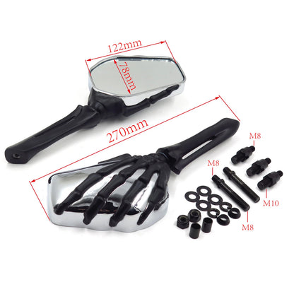 Skeleton Hand Skull Side Mirrors for Jeep Wrangler JK JKU (2007–2018)