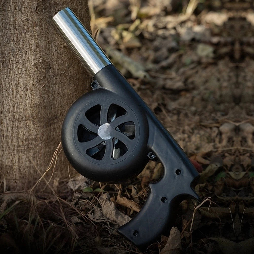 Manual Hand Cranked Blower for Charcoal Grills (Portable Camping Fan)