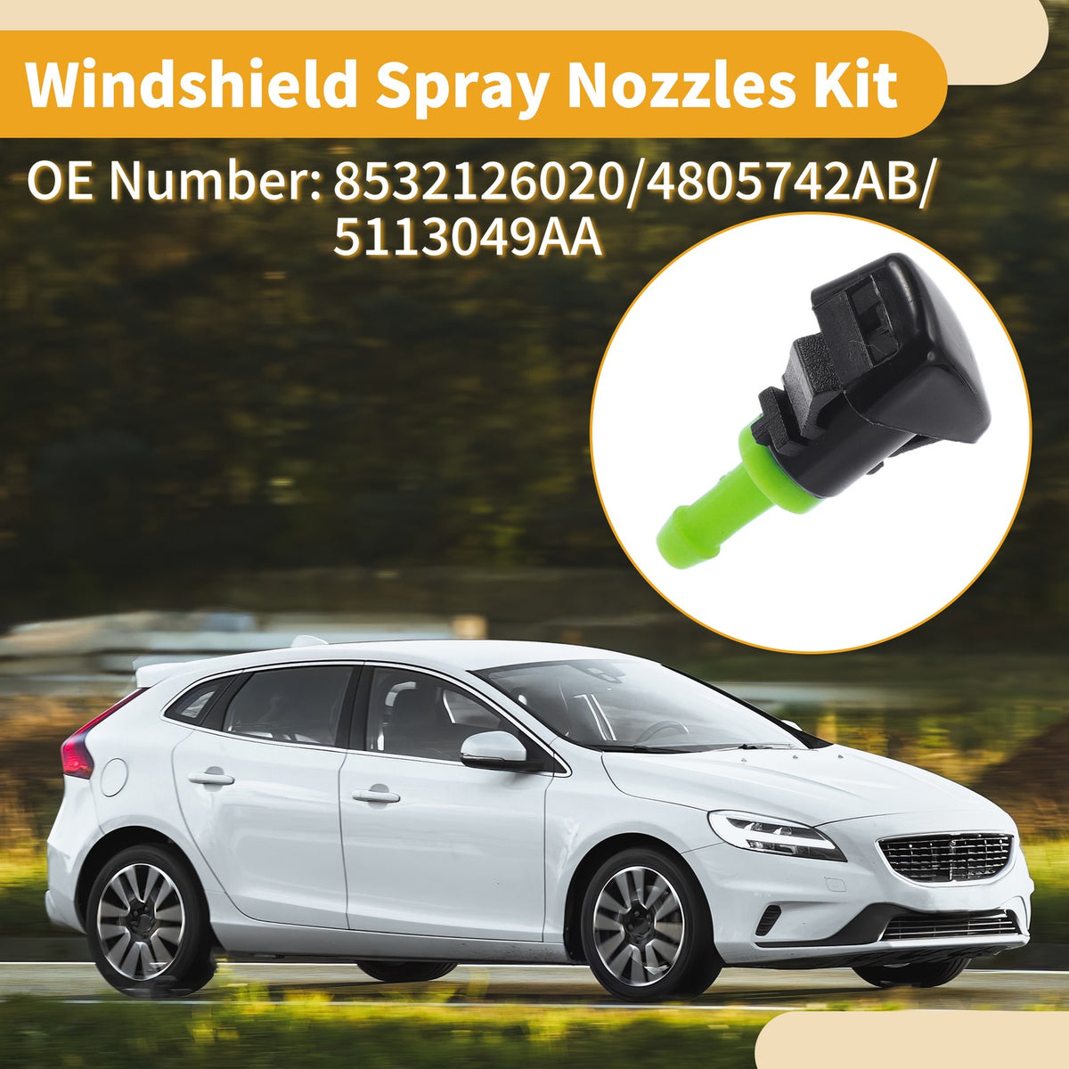 Windshield Washer Nozzle Kit with Gaskets for Jeep Patriot (2008–2015)