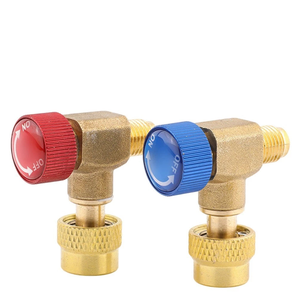 Set of 2 AC Brass Flow Control Valves for R410A R134A R22 R32 R407C