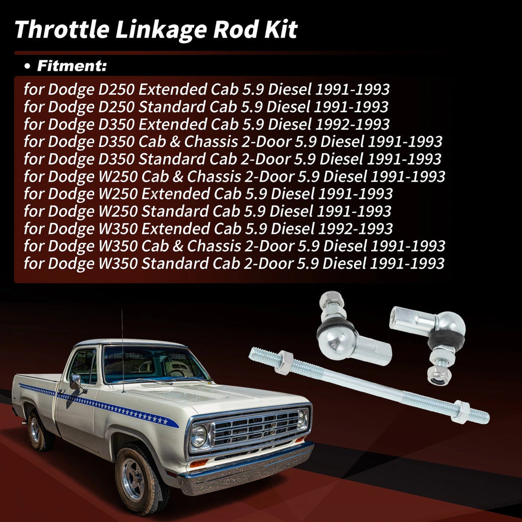 Throttle Linkage Rod Replacement for Dodge D250 D350 (1991–1993)
