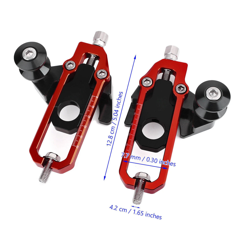 Chain Adjusters with Spool Tensioners for Honda CB650R CBR650R (2019–2023) Red T9