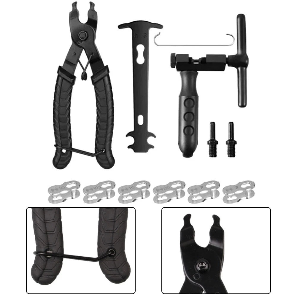 12 Piece Bike Chain Tool Kit with Chain Breaker & Link Removal Pliers