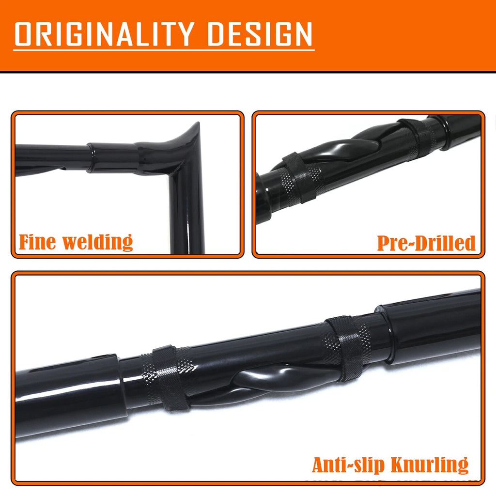 12" Black Prewired Handlebar for Harley Street Glide/Electra Glide (2014–2015)