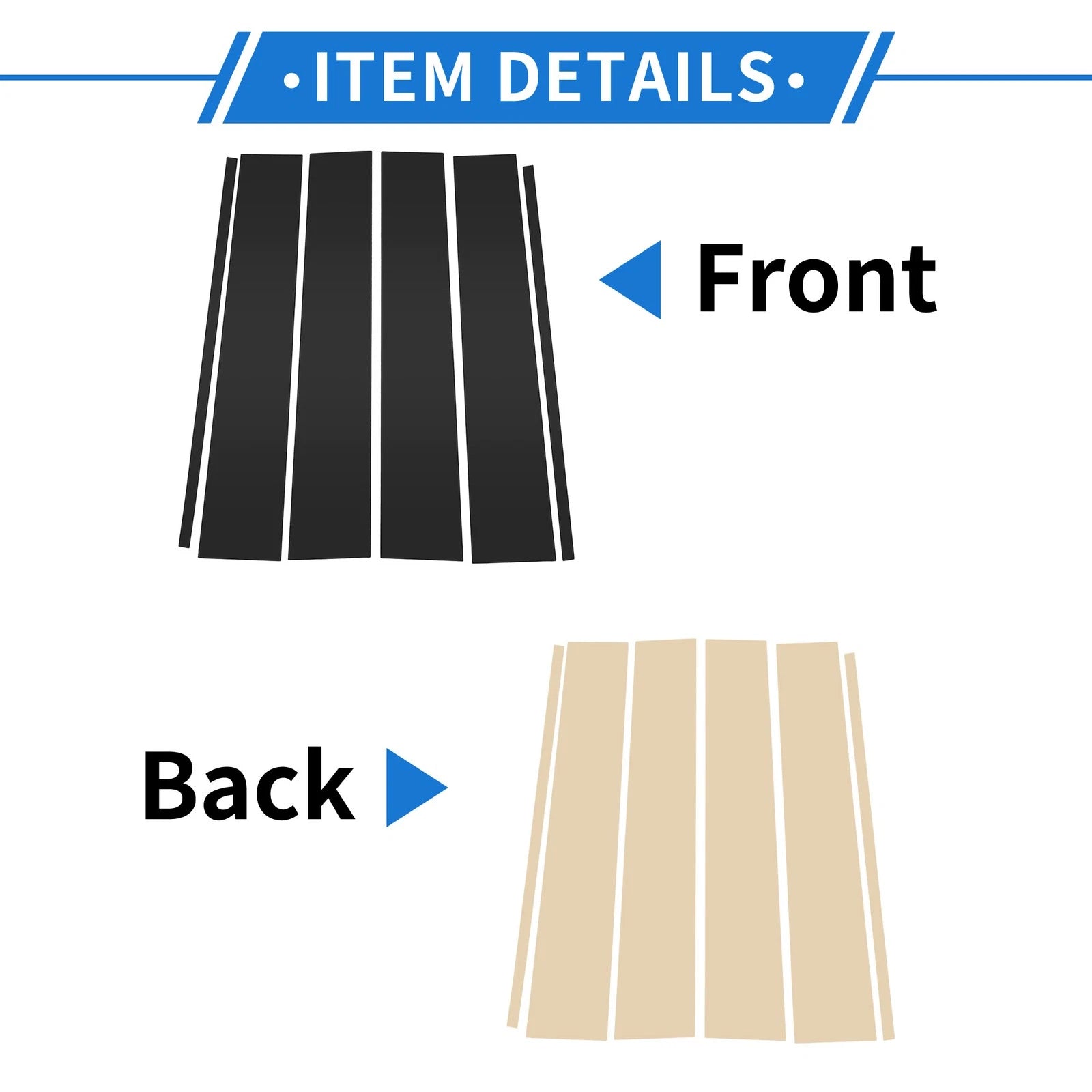 6 Pcs Door Pillar Window Trim Replacement for Chevrolet Suburban (2015–2020)