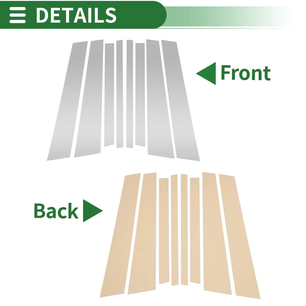 Door Pillar Window Trim Kit for BMW X3 (2003–2010) Silver Tone