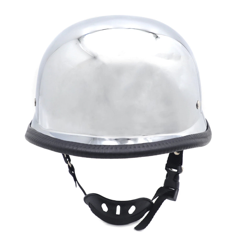 Silver DOT Half Face Helmet for Motorcycle (XL)