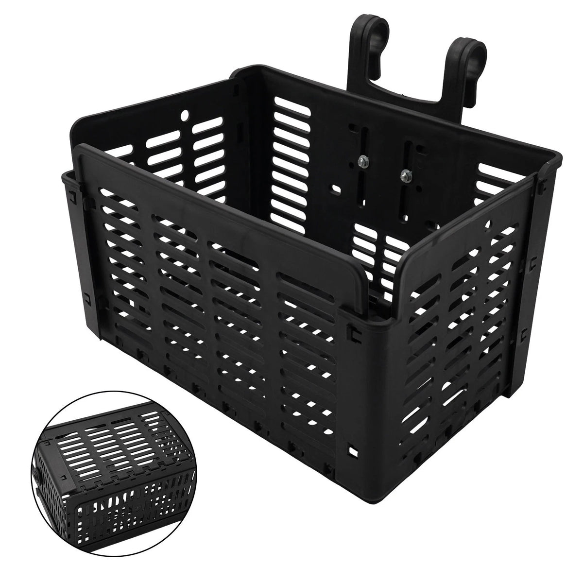 Detachable Black Anti-Scratch Bike Basket for Handlebar Bicycle