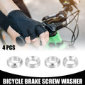 4 Pcs Universal Bicycle Brake Bolt M6x5.5 Washer for MTB Silver Tone
