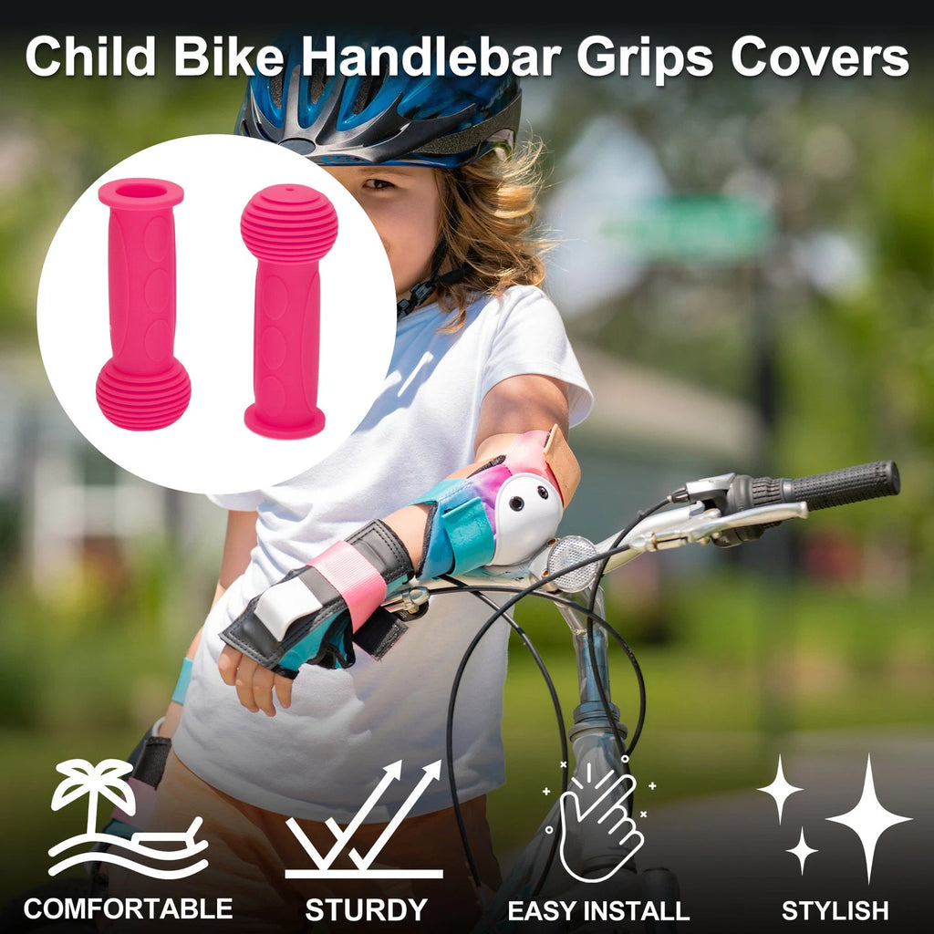 Bicycle Handlebar Grip Cover Protector 110mm Sweatproof Pair for Rose Red