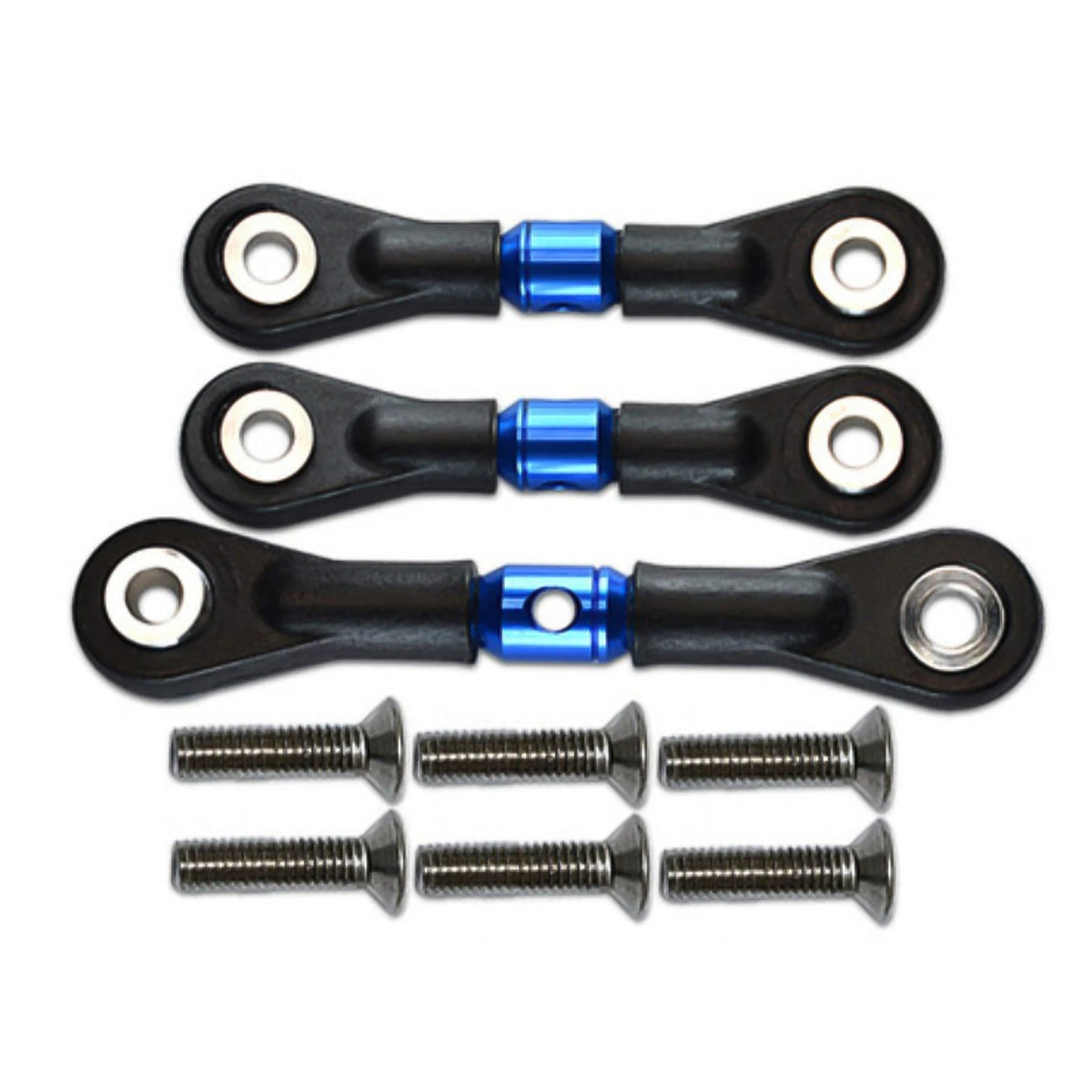 3 Adjustable Aluminum Steering Link Tie Rods for Tamiya TT-02 (2015–2023)