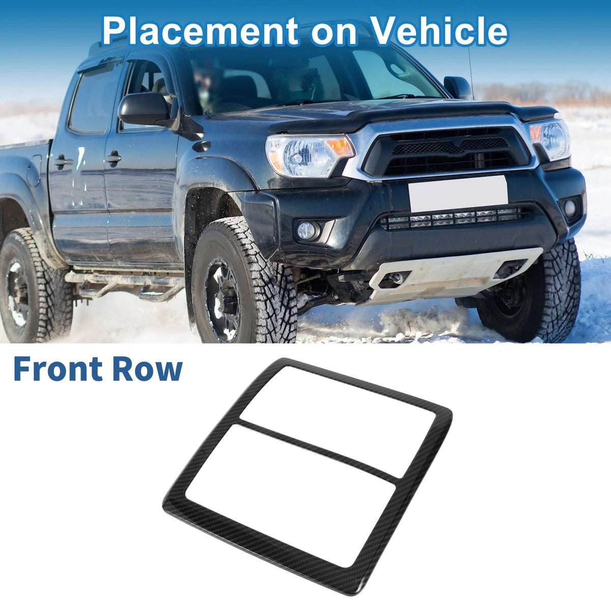 Front Row Headlight Trim Bezel for Toyota Tacoma 2016–2023 Carbon Fiber Black