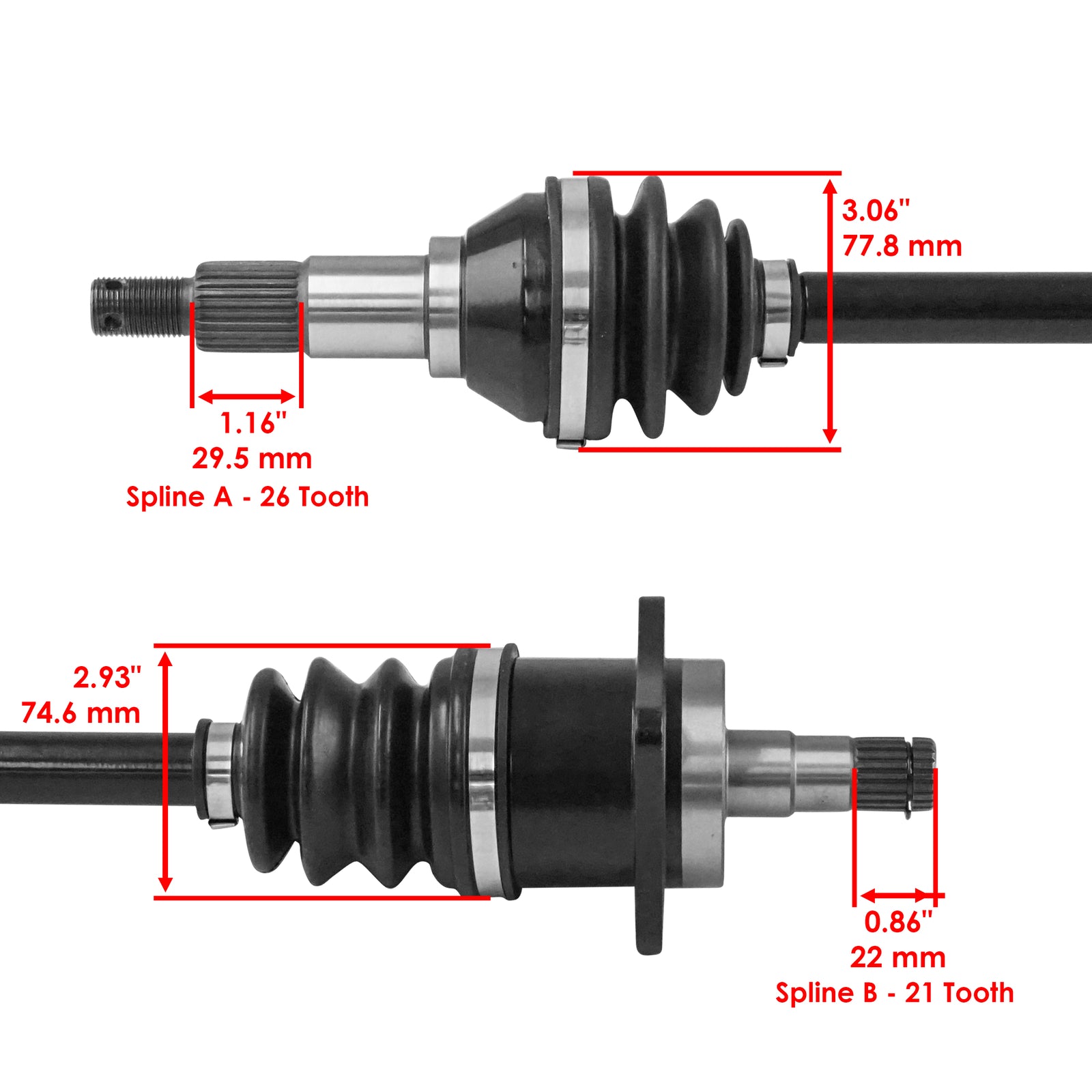 Front Left Complete CV Joint Axle Replacement for Can-Am Outlander Max 800 (2007–2008)