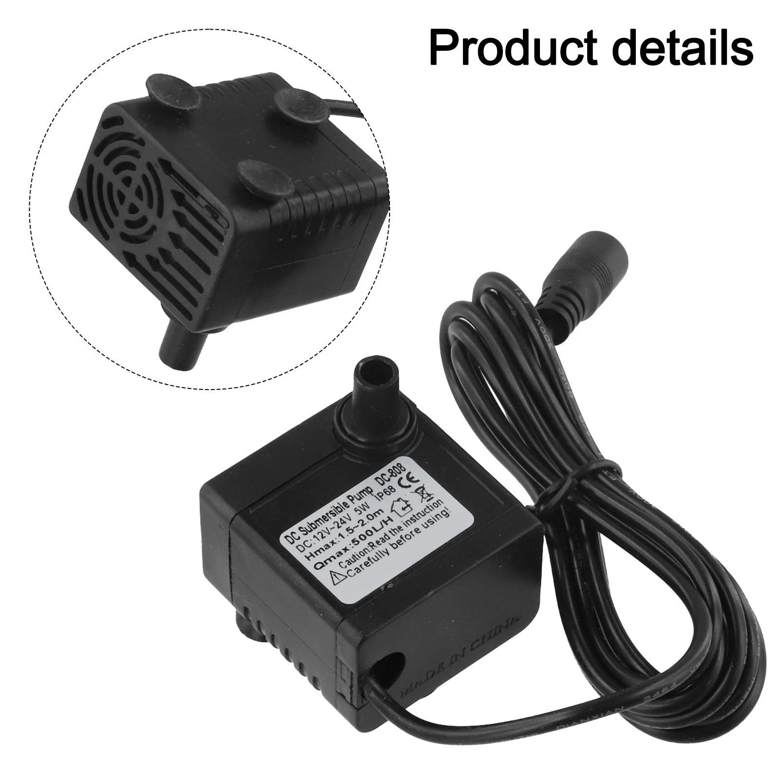 5W DC Waterproof Pump with Epoxy Resin Coating for Complete Protection
