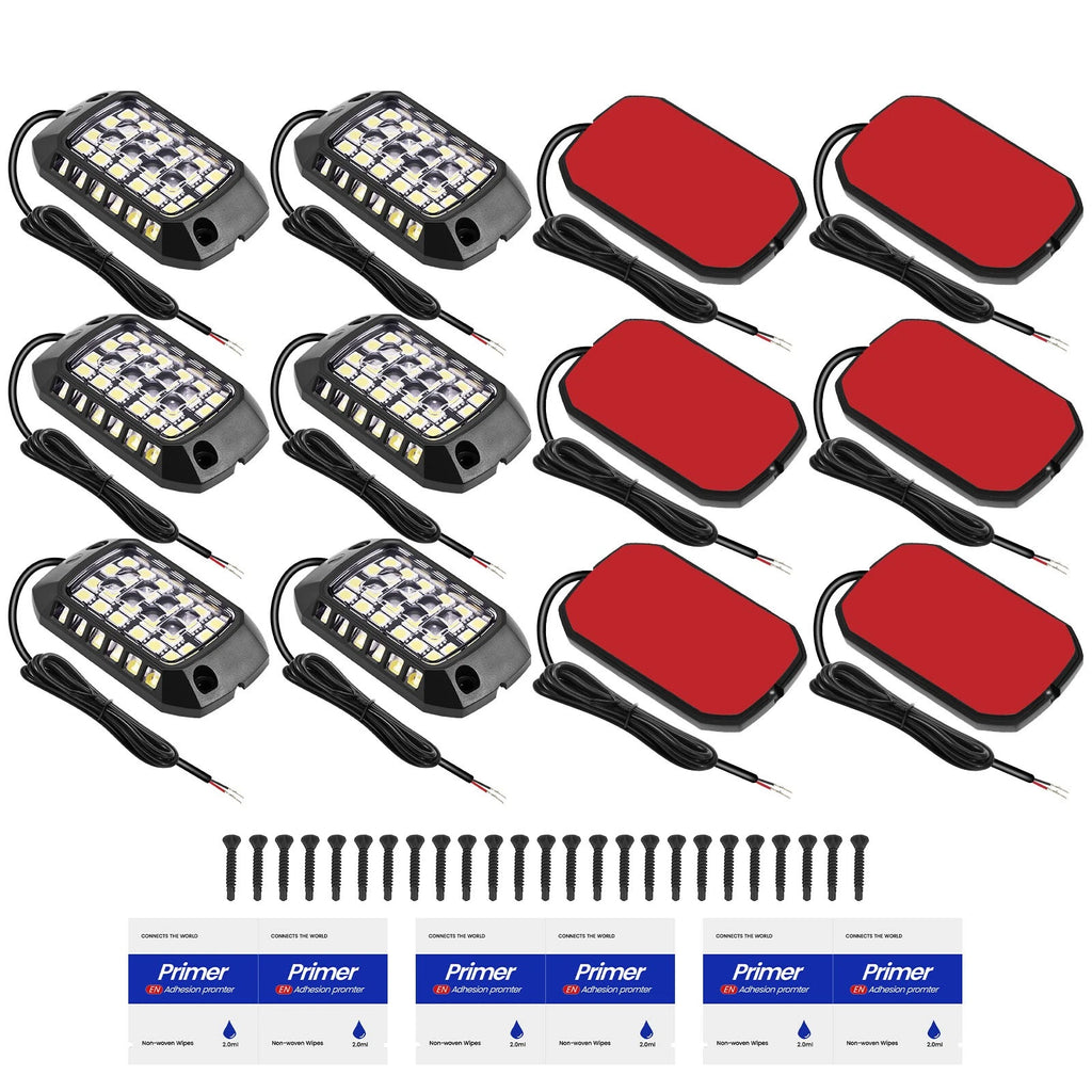 12pcs White LED Rock Lights for Offroad SUV