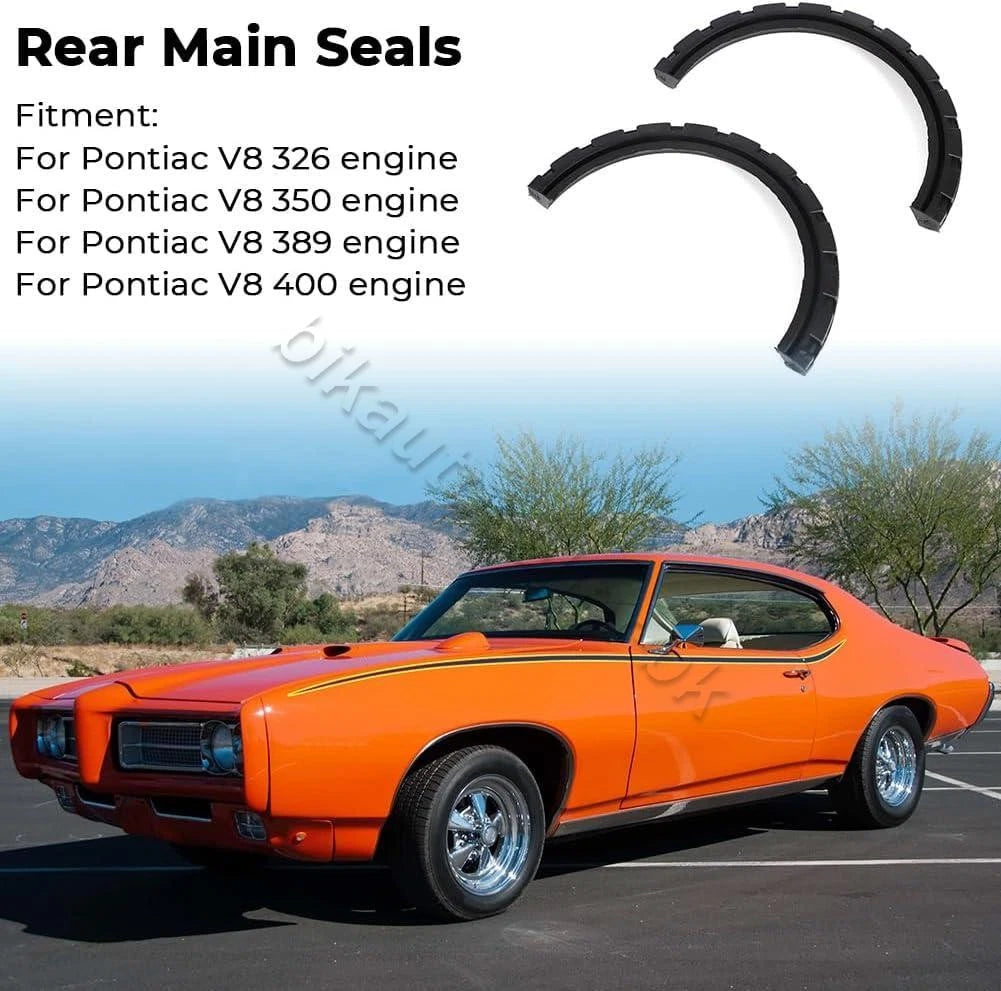 2PCS Rear Main Seal for Pontiac V8 326/350/389/400 (3" Rubber Seal)