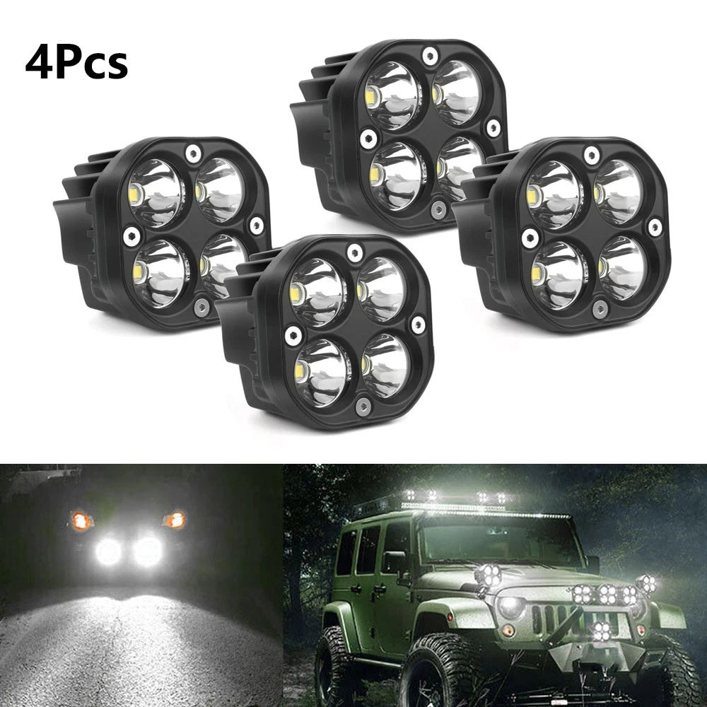 Set of 4 LED Work Light Cube Pods for Offroad Vehicles (Universal)