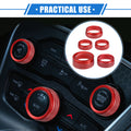 5 Pcs AC Climate Control Knob Ring for Chrysler 300, Dodge Challenger (2005–2023) Red