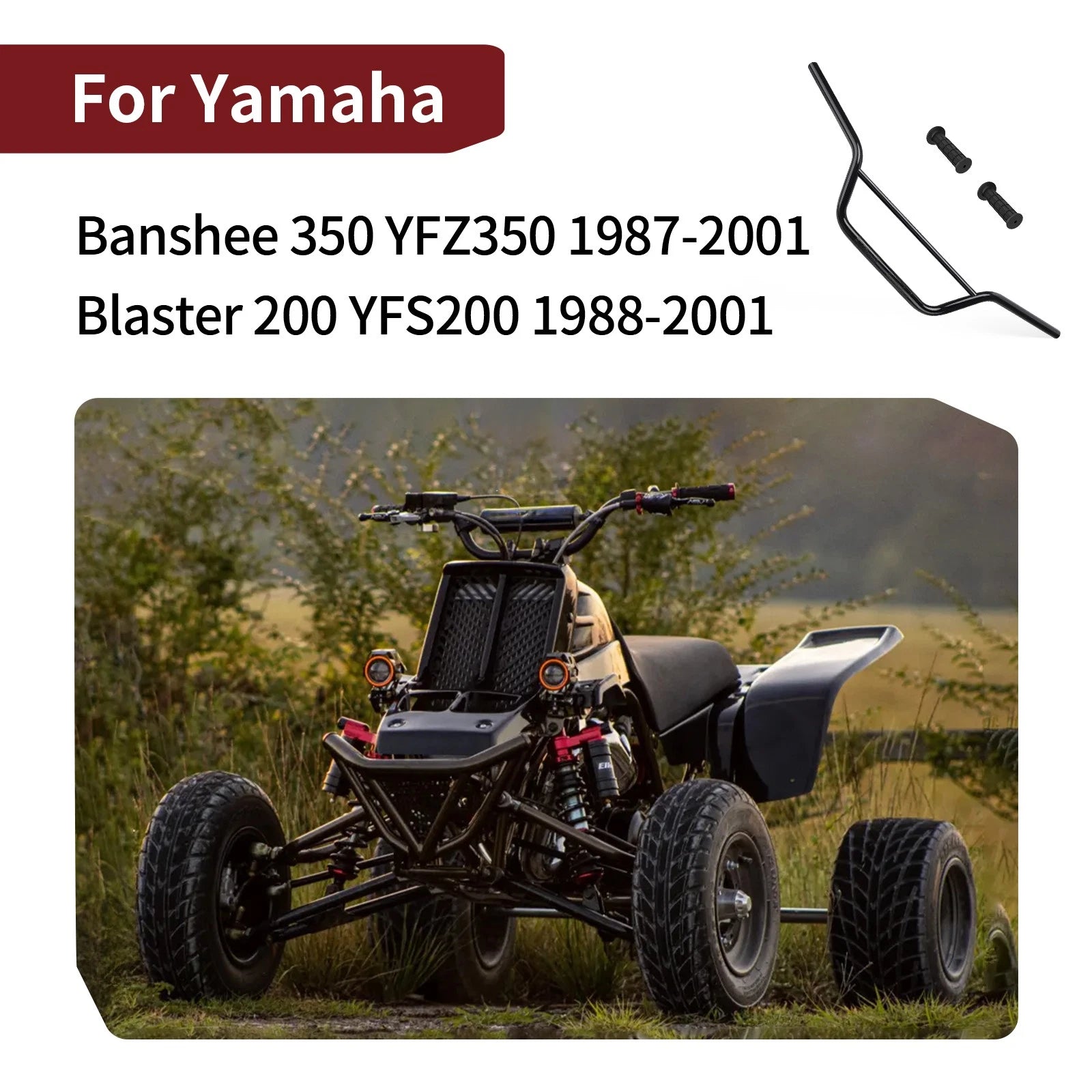 Handlebar & Grips for Yamaha Blaster 200 Banshee 350 (#2GU-26111-00-00)