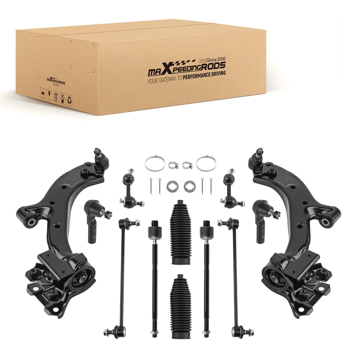 12x Control Arm Suspension Kit w/ Ball Joints Tie Rod for Honda CR-V (2007–2011)