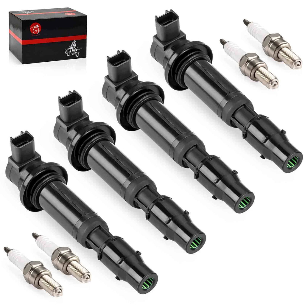 Set of 4 Ignition Coil Iridium Spark Plugs for Triumph Tiger 800 1200 Street Triple 675