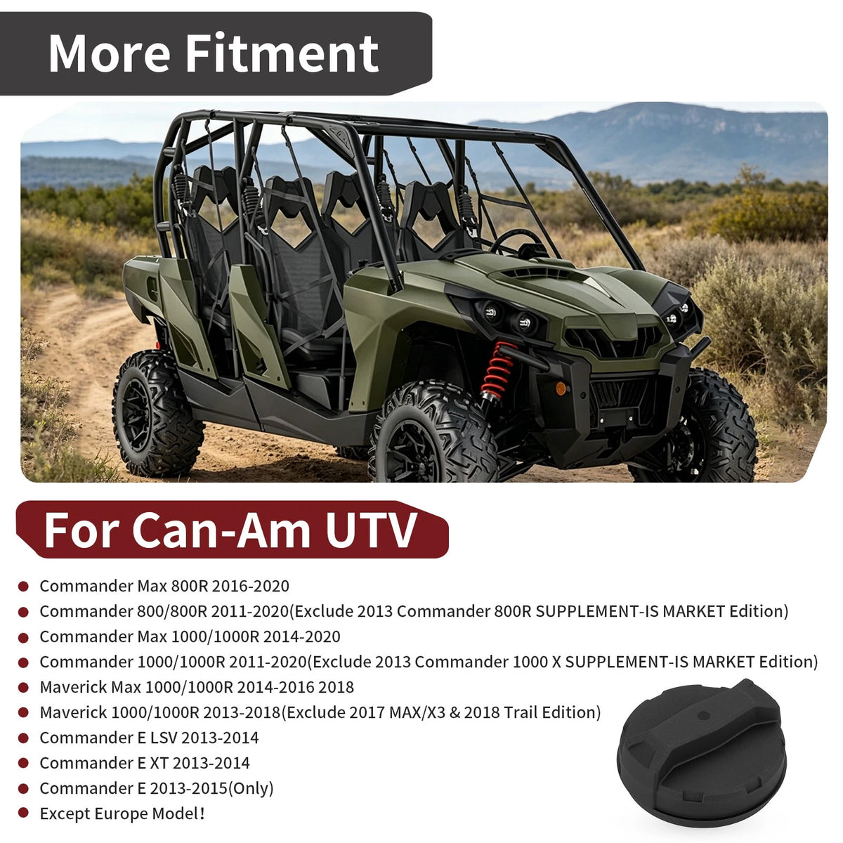 Gas Fuel Cap for Can-Am Commander 1000 1000R (2011–2020)