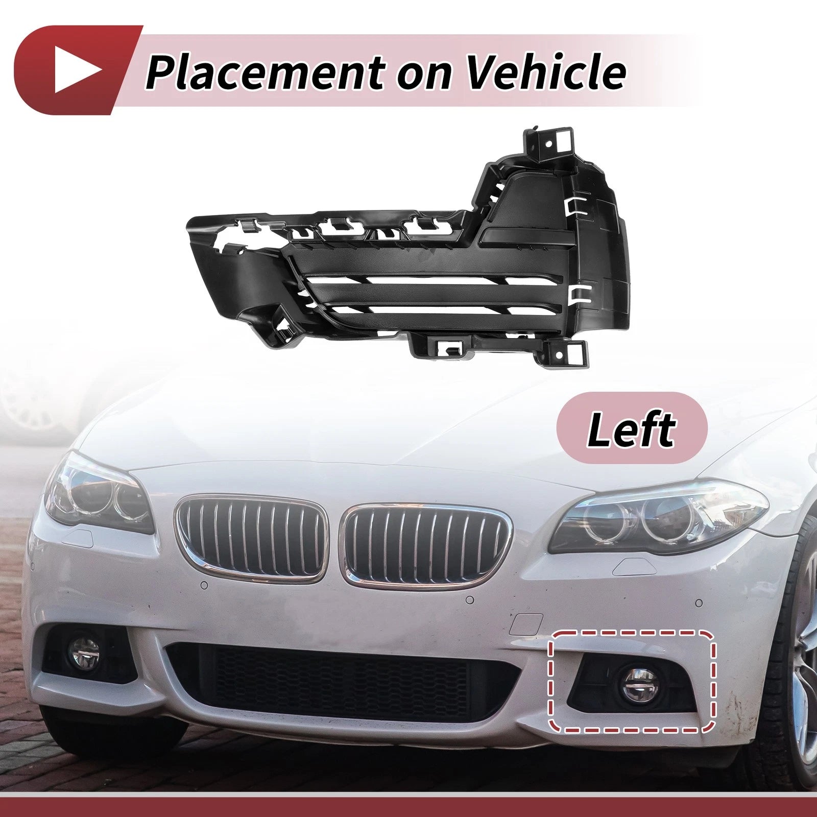 Front Left Fog Light Grill Replacement for BMW X5 (2014–2018)